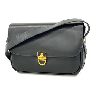 セリーヌ(celine)の【4ic2848】セリーヌ ショルダーバッグ/レザー/ブラック/ゴールド金具 【中古】 レディース(ショルダーバッグ)