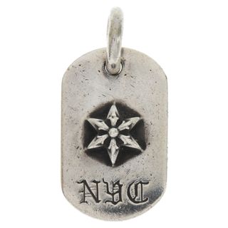 クロムハーツ(Chrome Hearts)のCHROME HEARTS クロムハーツ RAISED STAR DOGTAG レイズドスタードッグタグ NYC限定シルバーネックレストップ シルバー(ネックレス)