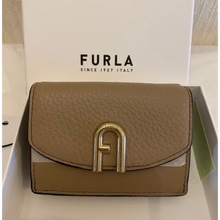 FURLAフルラ　三つ折り財布 PRIMULA プリムラ　グレージュ　ミニ財布