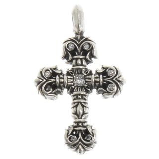 クロムハーツ(Chrome Hearts)のCHROME HEARTS クロムハーツ CHARM FILIGREE TINY P DMND タイニーフィリグリー PAVEダイヤ チャーム シルバーネックレストップ(ネックレス)