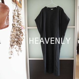 HEAVENLY カットソーワンヒース ブラック ヘブンリー(ロングワンピース/マキシワンピース)