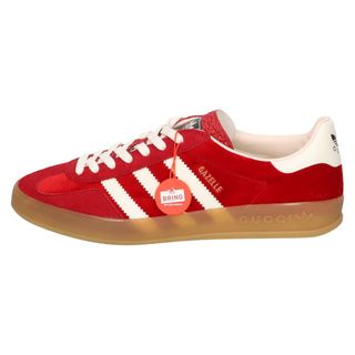 グッチ(Gucci)のGUCCI グッチ ×adidas GAZELLE アディダス ガゼル ベルベット ローカット スニーカー レッド US8/26cm HQ8853(スニーカー)