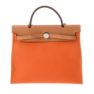 エルメス(Hermes)のエルメス  エールバッグ ジップ PM 2WAYバッグ オレンジ/茶(ハンドバッグ)