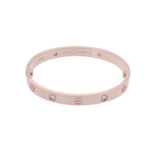 カルティエ(Cartier)のカルティエ  ラブブレスレット ハーフダイヤ #16 ブレスレット(ブレスレット/バングル)