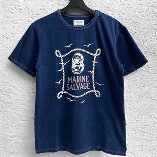 貴重【Schott】INDIGO Tシャツ MARINE SALVAGE