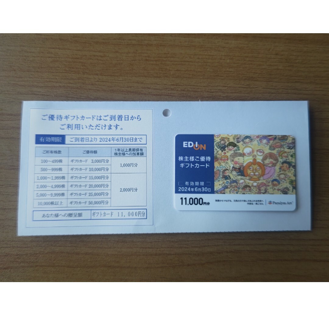 エディオン 株主優待 11,000円分 エディオン 株主優待 11,000円分