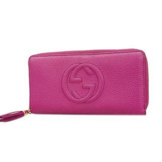 グッチ(Gucci)の【4ic3715-r】グッチ 長財布/ソーホー/308004/レザー/パープル/シャンパンゴールド金具 【中古】 レディース(財布)