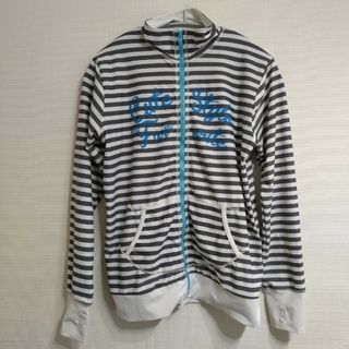 美品　女子　キッズラッシュガード　ストライプ　160(水着)