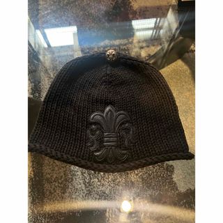 クロムハーツ(Chrome Hearts)のクロムハーツ BSフレア パッチ コットン ビーニー  ニット帽 ブラック　黒(ニット帽/ビーニー)