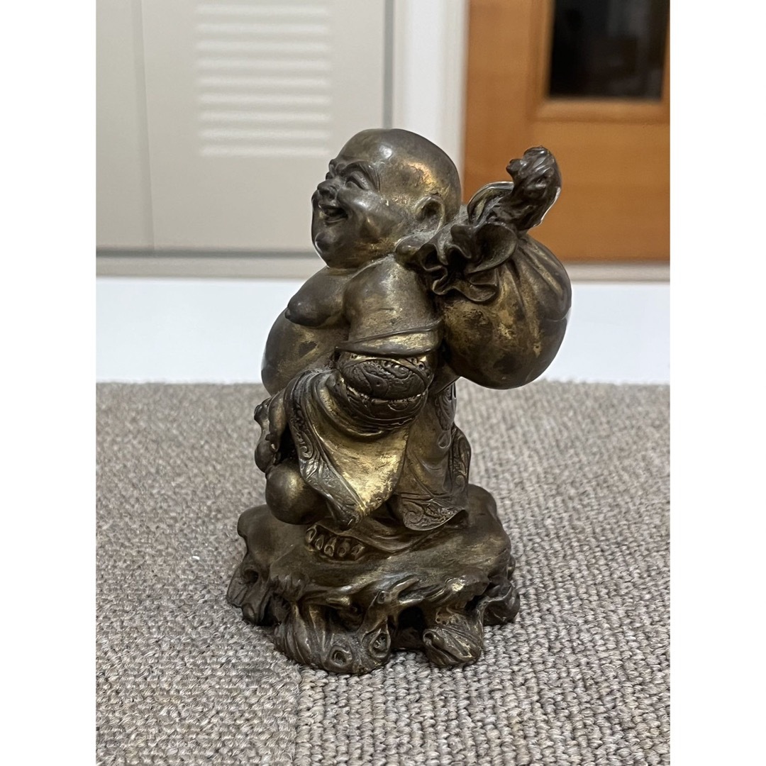 中国美術 布袋様 真鍮骨董 銅製唐物 七福神 大 縁起 中国美術 布袋様 真鍮骨董 銅製唐物 七福神 大 縁起