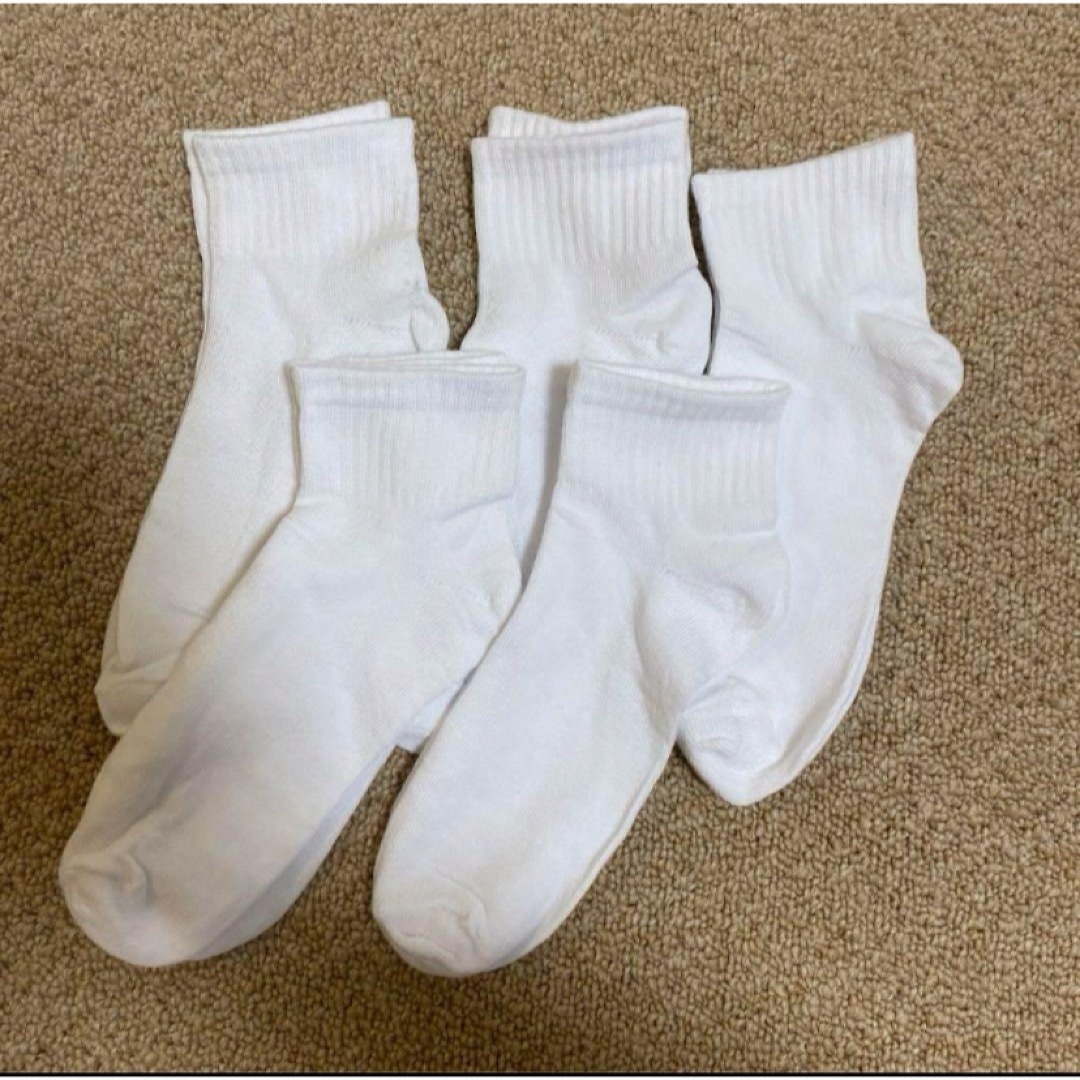 白靴下 5足セット レディースのレッグウェア(ソックス)の商品写真