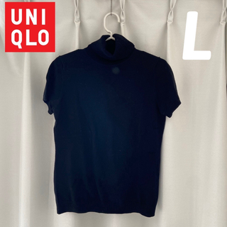 ユニクロ(UNIQLO)のUNIQLO タートルネック 半袖ニット(ニット/セーター)