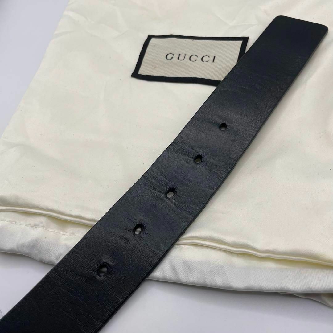 Gucci(グッチ)の①【人気】GUCCI ベルト インターロッキング ダブルG シルバー ブラック メンズのファッション小物(ベルト)の商品写真
