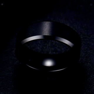 【RN133】リング　アクセサリー 　メンズ 　ブラック　黒　タングステン(リング(指輪))