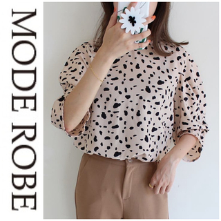モードローブ(MODE ROBE)のmode robe レオパードブラウス(シャツ/ブラウス(長袖/七分))