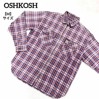 オシュコシュ(OshKosh)のA11 OSHKOSH オシュコシュ 長袖シャツ ジップアップ チェック 赤 M(シャツ)