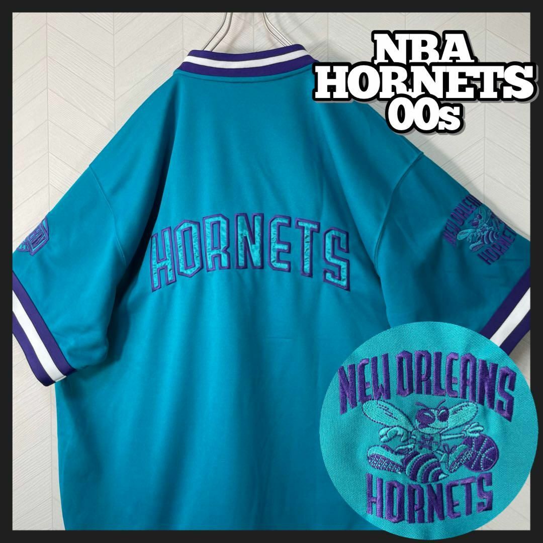 希少00s NBA ホーネッツ ゲームシャツ ジャージ トラックジャケット 半袖 メンズのトップス(ジャージ)の商品写真