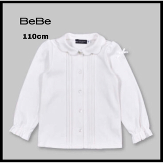 BeBe - 【BeBe】フォーマル　スカラップ　カラー　スムース　ギャザー　ブラウス　１１０