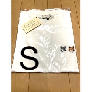 メゾンキツネ(MAISON KITSUNE')の① S メゾンキツネ　ダブルフォックス　半袖Tシャツ　白(Tシャツ(半袖/袖なし))