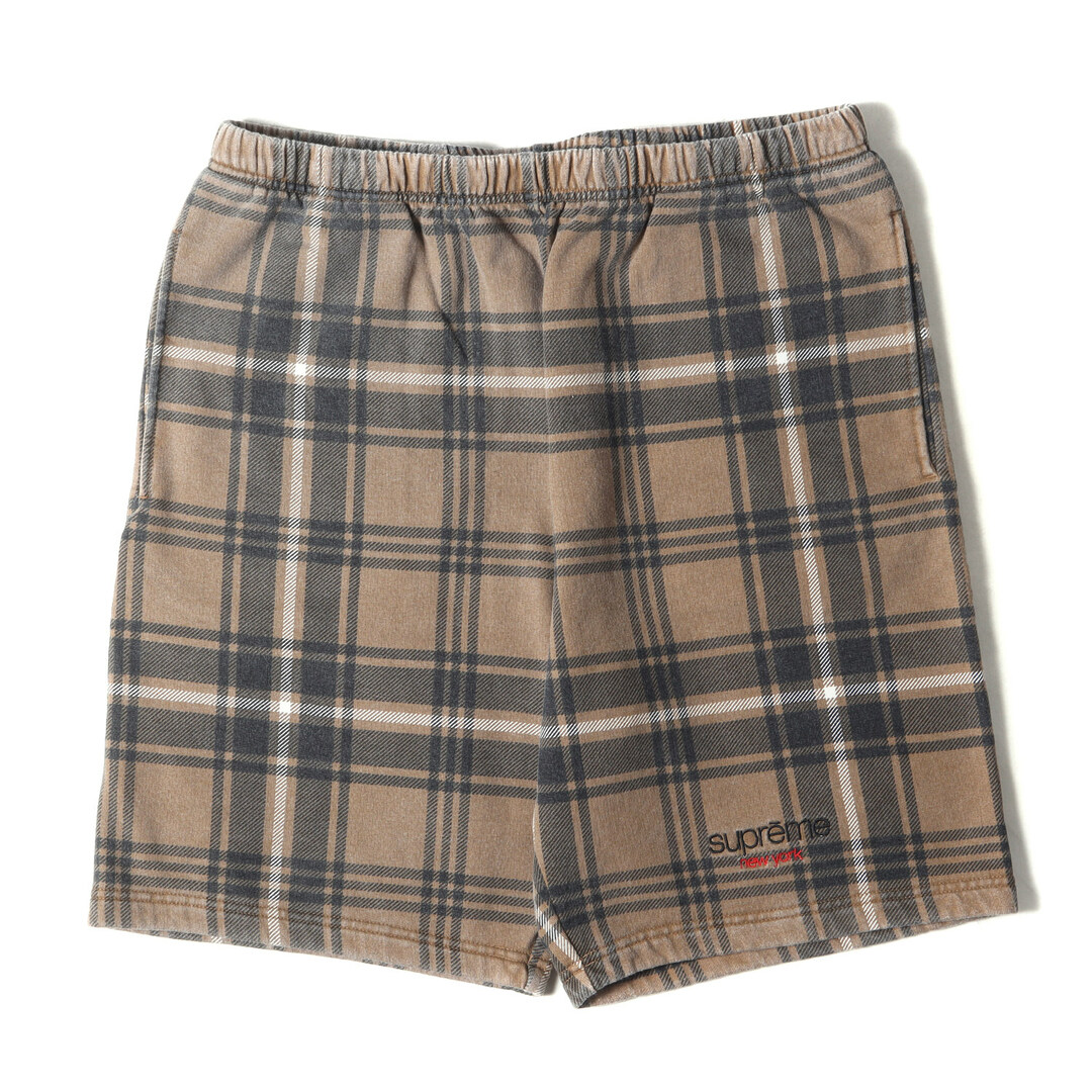 Supreme(シュプリーム)のSupreme シュプリーム パンツ サイズ:M 21SS タータンチェック スウェット ショーツ Plaid Sweatshort ブラウン ボトムス ズボン ショートパンツ【メンズ】【中古】 メンズのパンツ(ショートパンツ)の商品写真