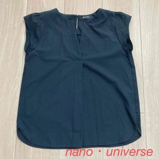 ナノユニバース(nano・universe)のnano・universe フレンチスリーブブラウス　ネイビー(シャツ/ブラウス(半袖/袖なし))