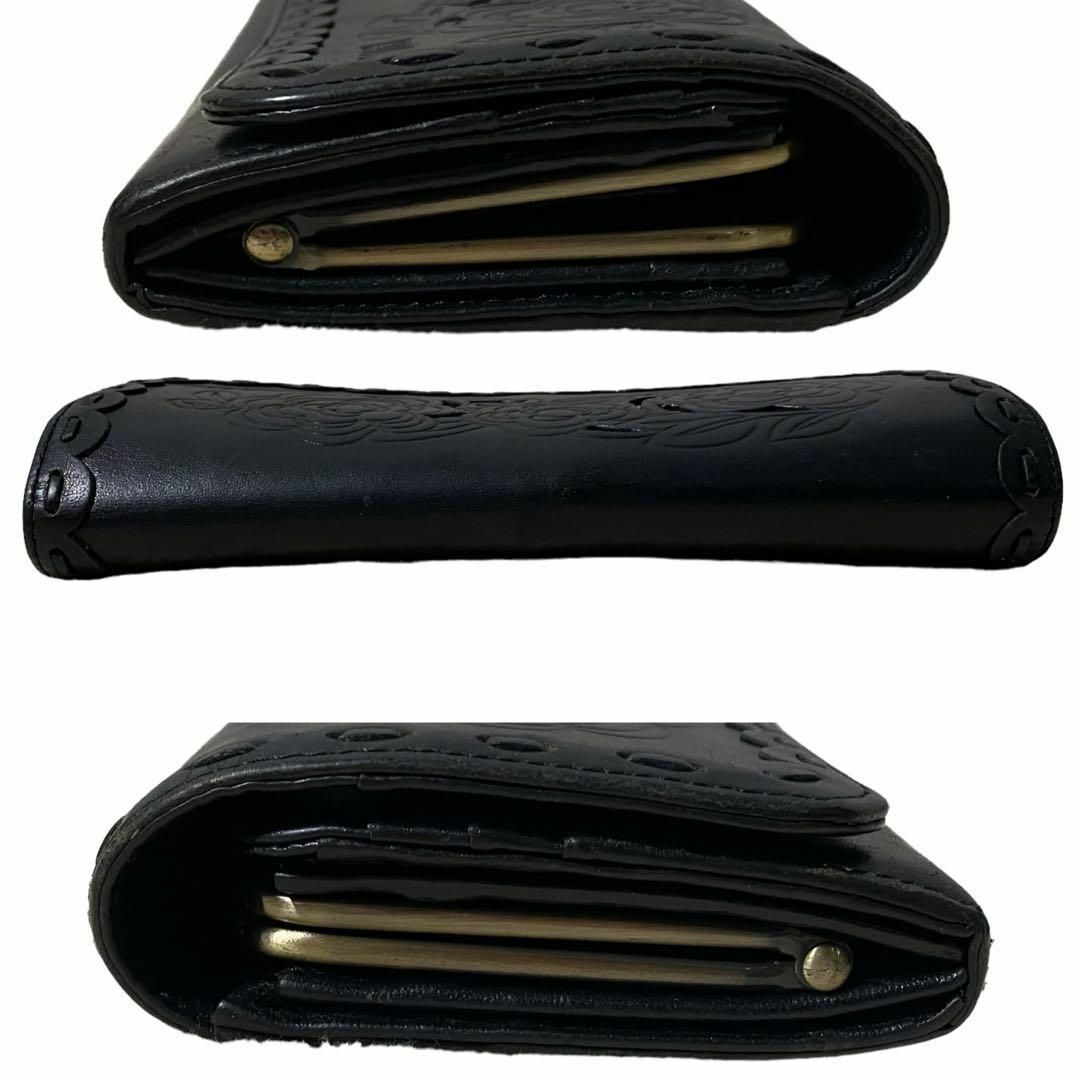 ANNA SUI(アナスイ)のアナスイ　長財布　ロングウォレット　がま口　ブラック　ピンク　カットワーク レディースのファッション小物(財布)の商品写真