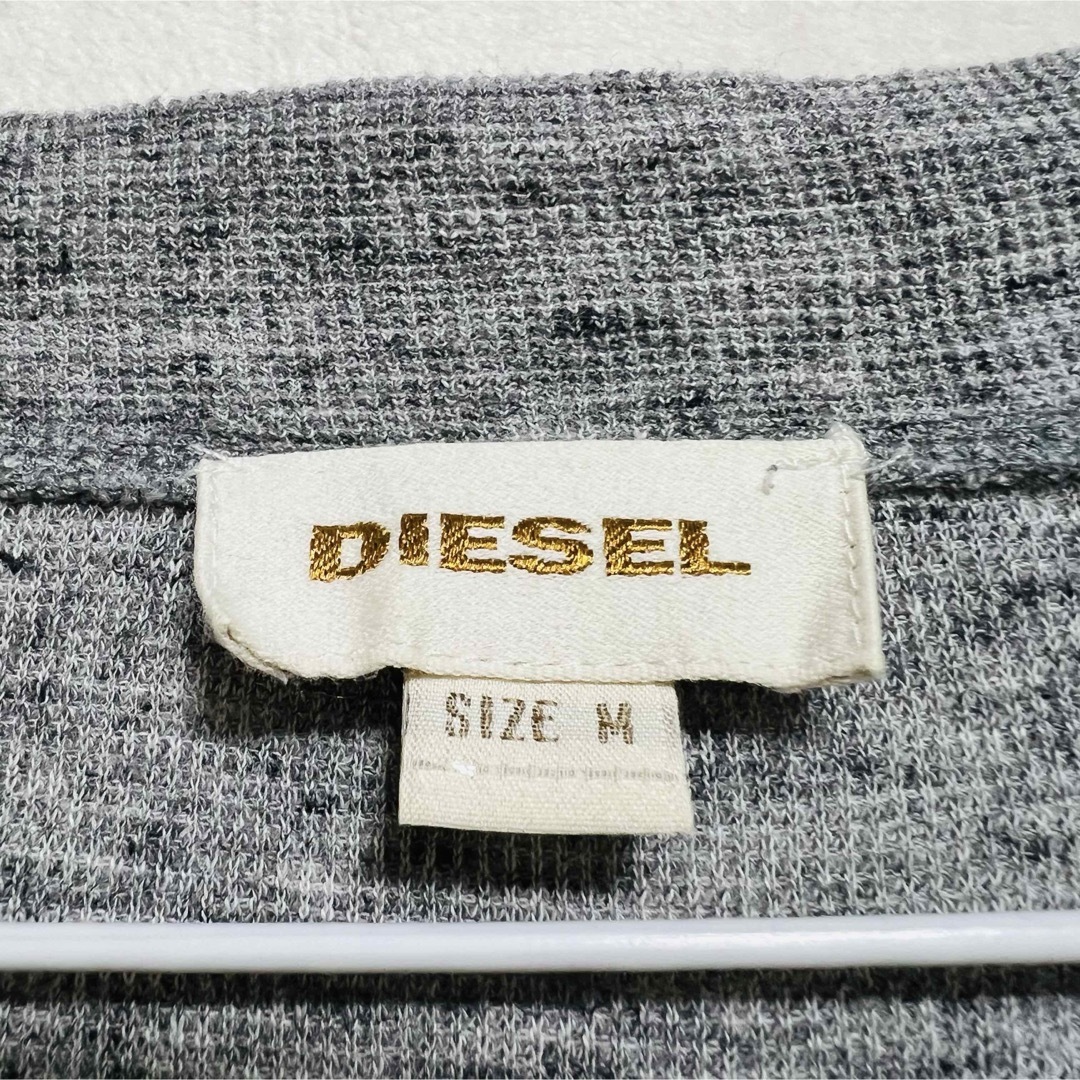 DIESEL(ディーゼル)のDIESEL ディーゼル ロンT Vネック サーマル グレー Mサイズ メンズのトップス(Tシャツ/カットソー(七分/長袖))の商品写真