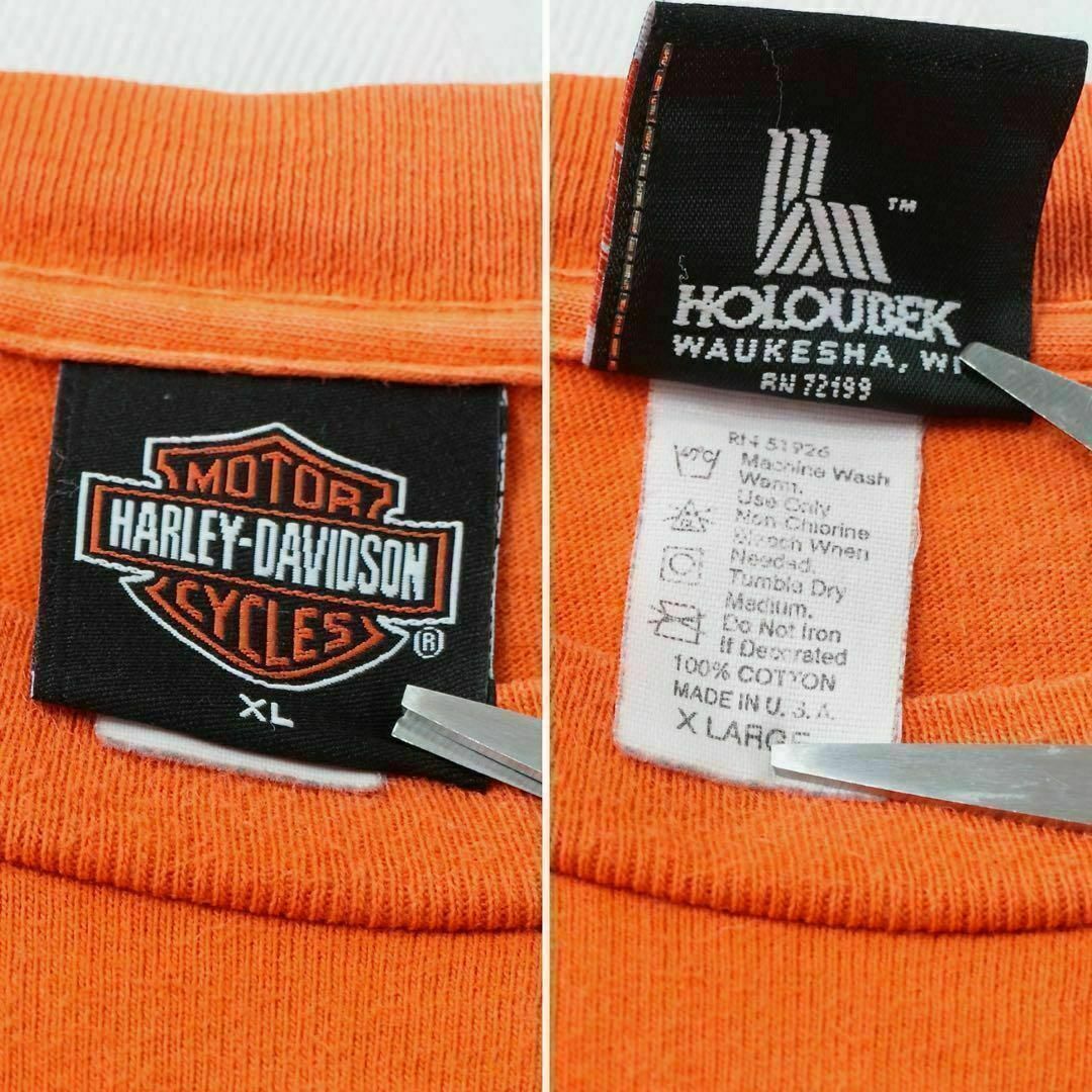 Harley Davidson(ハーレーダビッドソン)の【希少】ハーレーダビッドソン USA製 Tシャツ 両面プリント 入手困難 00s メンズのトップス(Tシャツ/カットソー(半袖/袖なし))の商品写真