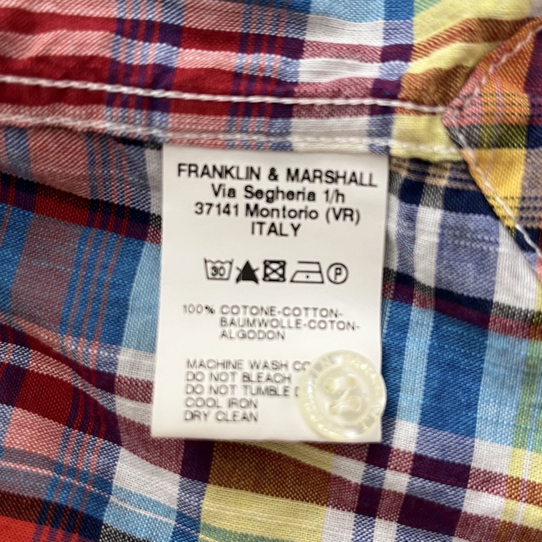 FRANKLIN&MARSHALL(フランクリンアンドマーシャル)の試着のみ　フランクリン&マーシャル　チェック　シャツ　イタリア メンズのトップス(シャツ)の商品写真