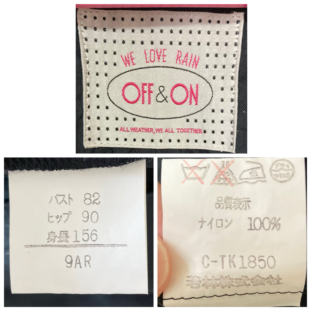 off＆on オフノオン レインコート 美品 レディースのファッション小物(レインコート)の商品写真