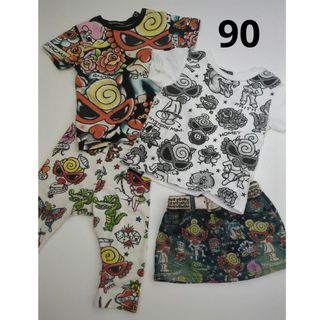 ヒステリックミニ(HYSTERIC MINI)のヒステリックミニ　タトゥー　90　Tシャツ　スパッツ　スカート(Tシャツ/カットソー)