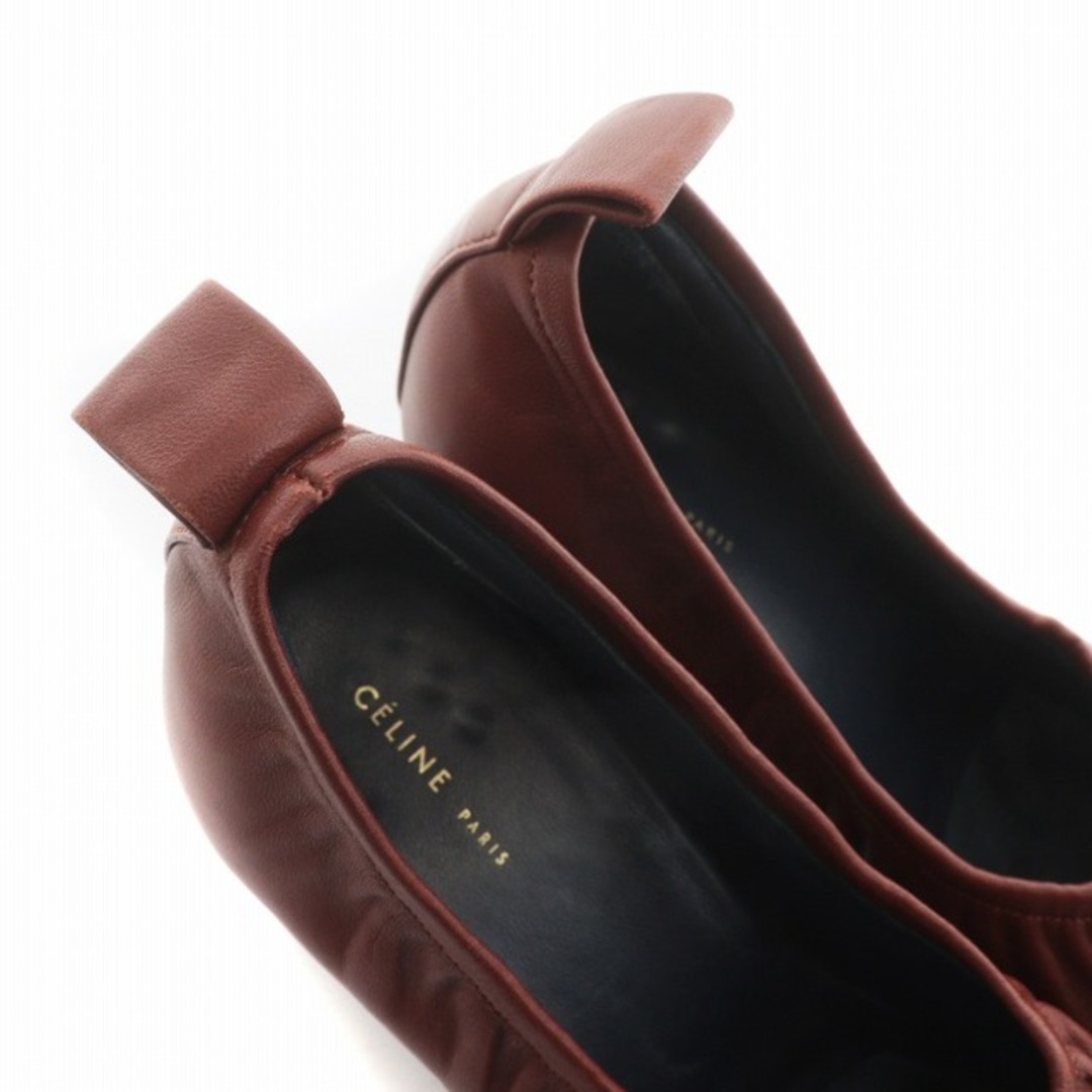celine(セリーヌ)のセリーヌ パンプス ソフトバレリーナ フィービー期 36.5 23.5cm 茶 レディースの靴/シューズ(ハイヒール/パンプス)の商品写真