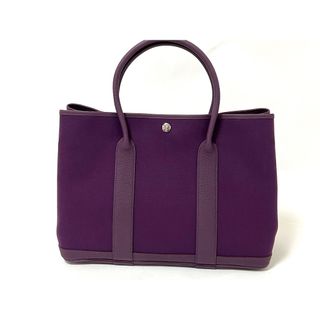エルメス(HERMES)のHERMES エルメス ガーデンパーティPM 36 トートバッグ トワルオフィシエ ネゴンダ カシス パープル □P刻印 超美品(トートバッグ)