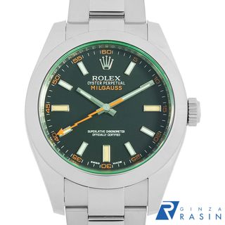 ロレックス(ROLEX)のロレックス ミルガウス グリーンガラス 116400GV ブラック ランダム番 メンズ 中古 腕時計(腕時計(アナログ))