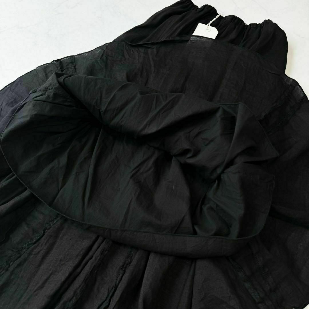 Ron Herman(ロンハーマン)の新品タグ付き✨ シーピーシェイズ リネン ロングスカート 裏地コットン 黒 S レディースのスカート(ロングスカート)の商品写真