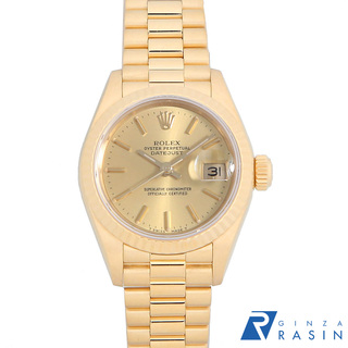 ロレックス(ROLEX)のロレックス デイトジャスト 69178 シャンパン バー R番 レディース 中古 腕時計(腕時計)