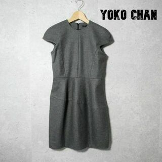 YOKO CHAN - 美品 YOKO CHAN ストレッチ 膝丈 キャップスリーブ ワンピース