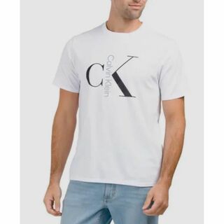 新品　Calvin Klein メンズ　ビッグロゴ　ホワイト　Tシャツ