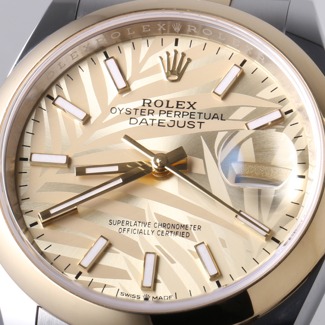 ROLEX(ロレックス)のロレックス デイトジャスト 126203 ゴールデン パームモチーフ バー 3列 オイスターブレス ランダム番 メンズ 中古 腕時計 メンズの時計(腕時計(アナログ))の商品写真