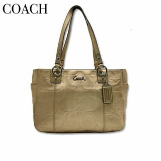 コーチ(COACH)のコーチ レザー トートバッグ ショルダー 肩掛け レディース ゴールド 金(ショルダーバッグ)