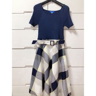 BURBERRY BLUE LABEL(ひざ丈ワンピース ・ イエロー/黄色系)の BURBERRY BLUE LABEL(ひざ丈ワンピース ・ イエロー/黄色系)の