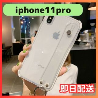 iPhone11pro クリア　iPhoneケース スマホリング ハンドベルト(iPhoneケース)