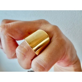 仁尾彫金『最大幅２.3cm最小幅８mm、ゴールド平打ちリング』285b(リング(指輪))