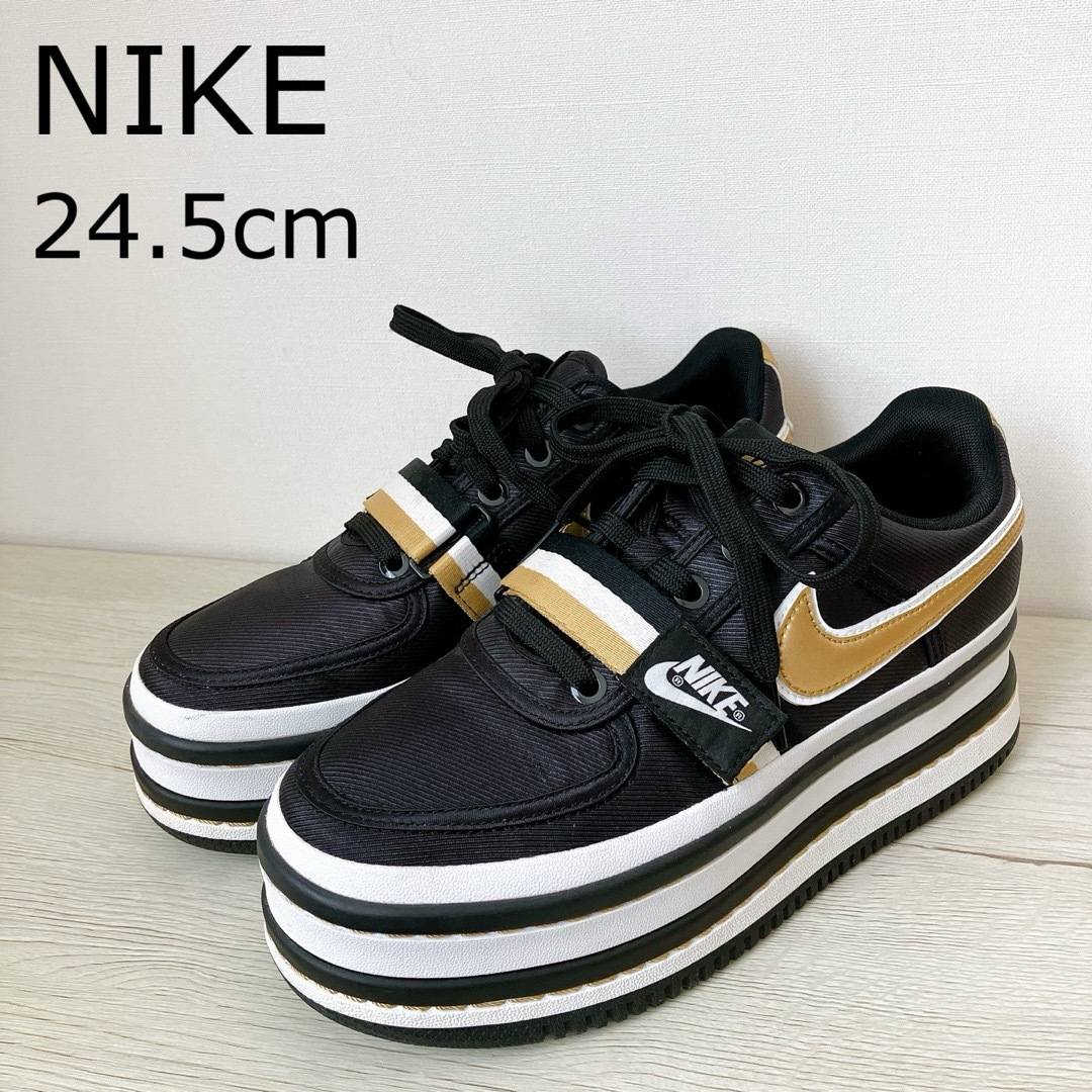 NIKE(ナイキ)の美品✨NIKE 厚底スニーカー VANDAL 2X ブラック ゴールド 24.5 レディースの靴/シューズ(スニーカー)の商品写真