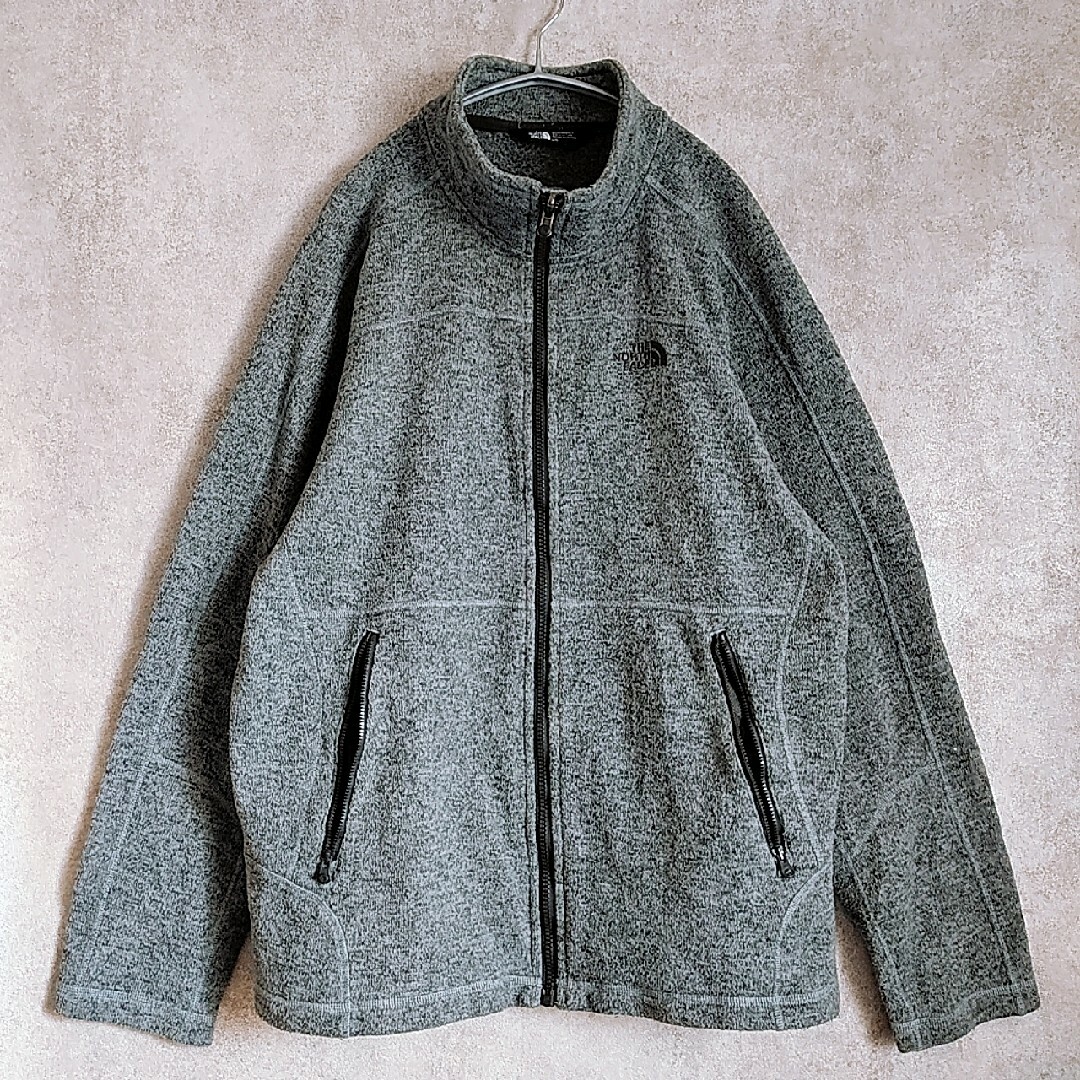 THE NORTH FACE(ザノースフェイス)のノースフェイス　フルジップ　フリース　ジャケット　グレー　Lサイズ　海外古着 メンズのジャケット/アウター(マウンテンパーカー)の商品写真