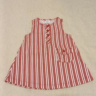 ベビーギャップ(babyGAP)のbaby gap 70〜80cm ストライプ柄ワンピース　サイズ表記6-12m(ワンピース)