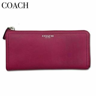 コーチ(COACH)のコーチ レザー L字ファスナー 長財布 ウォレット 小銭入れ レディース ピンク(財布)