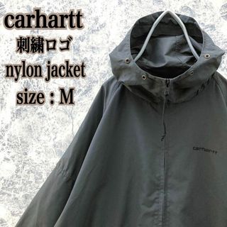 カーハート(carhartt)のIS355【大人気】US古着カーハートワンポイント刺繍ロゴナイロンジャケット黒(ナイロンジャケット)