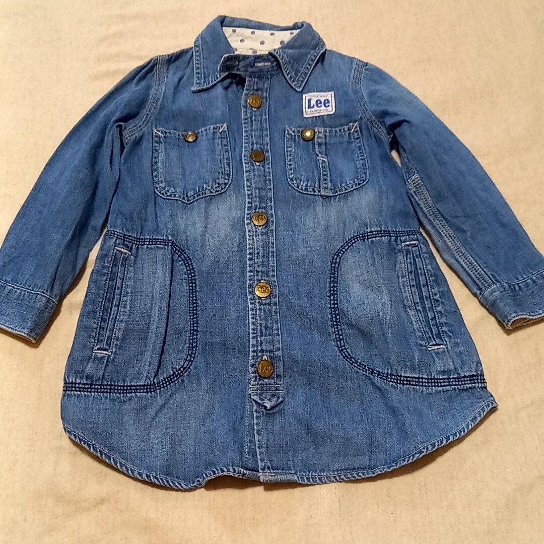 Lee(リー)の110cm Lee カバーオールワンピース デニム 110 キッズ/ベビー/マタニティのキッズ服女の子用(90cm~)(ジャケット/上着)の商品写真