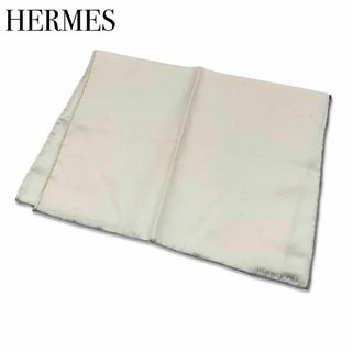 Hermes - エルメス シルク100% スカーフ ハンカチーフ ポケット レディース アイボリ